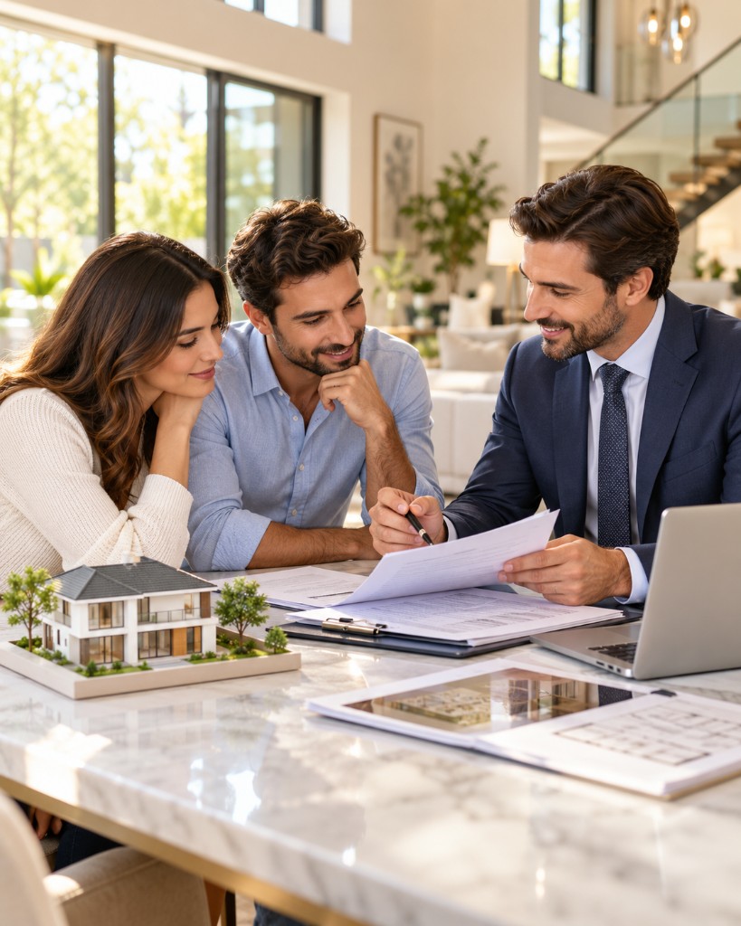 Mortgage advisor reviewing a home purchase